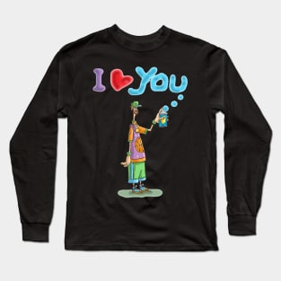 Happy Valentines Graffiti. A funny gift for Valentines. Long Sleeve T-Shirt